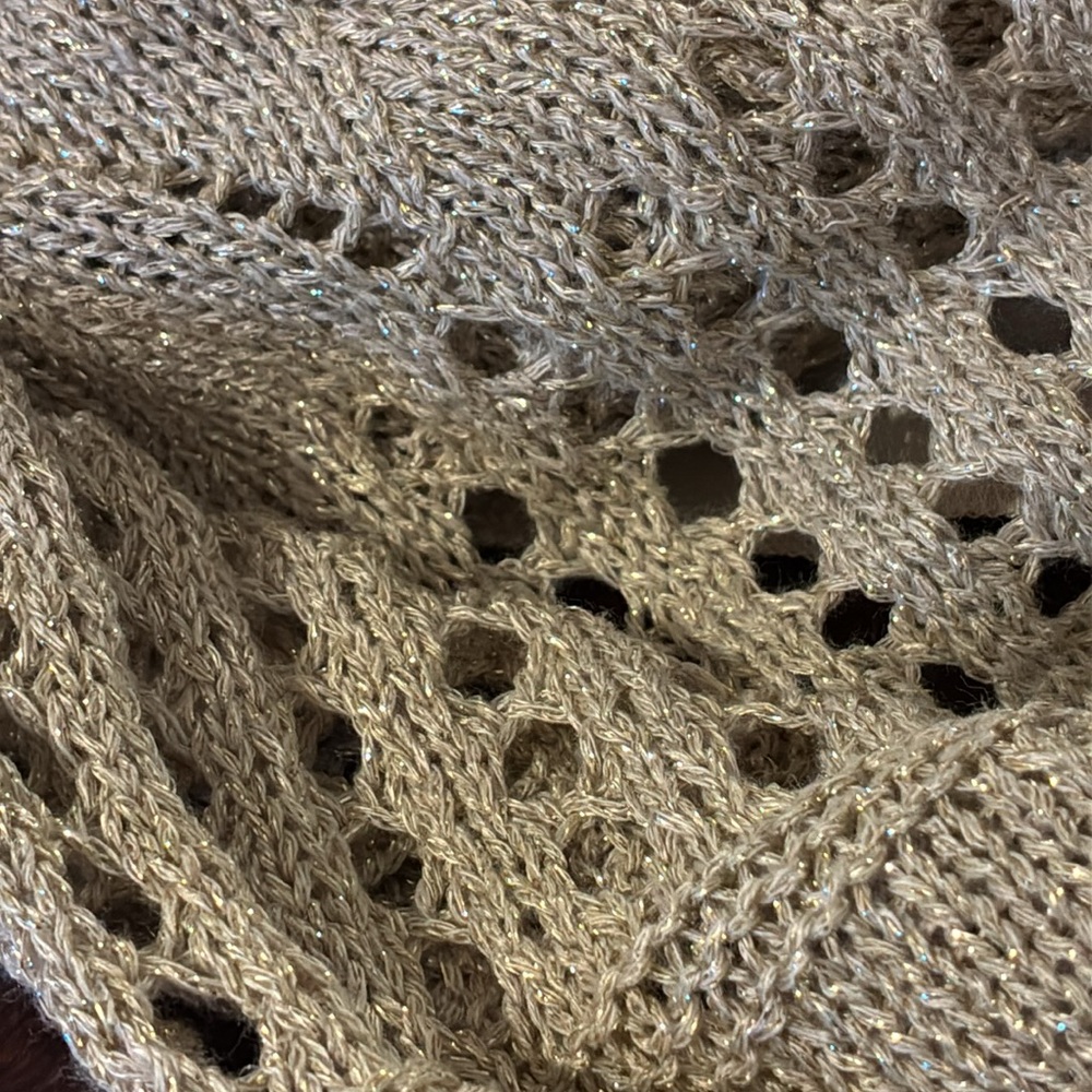 Gold Threaded Light Tan Knit Maxi Skirt - Picture 8 of 14